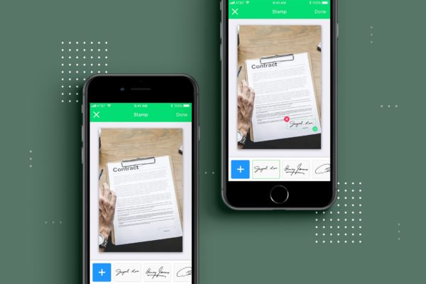 PDF扫描软件APP应用签名设置界面模板 PDF Scanner app mobile template