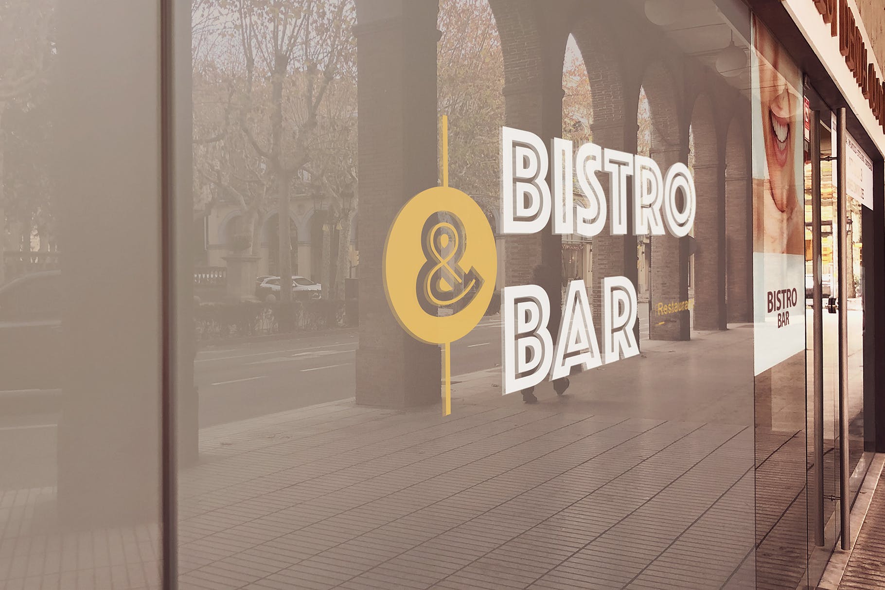 商铺玻璃门Logo店招效果图样机素材库精选1 Shop Glass Logo Mockup插图(2)