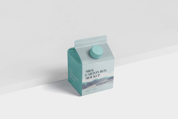 250毫升果汁/牛奶包装盒外观设计样机模板 Juice – Milk Mockup – 250ml Carton Box – small siz