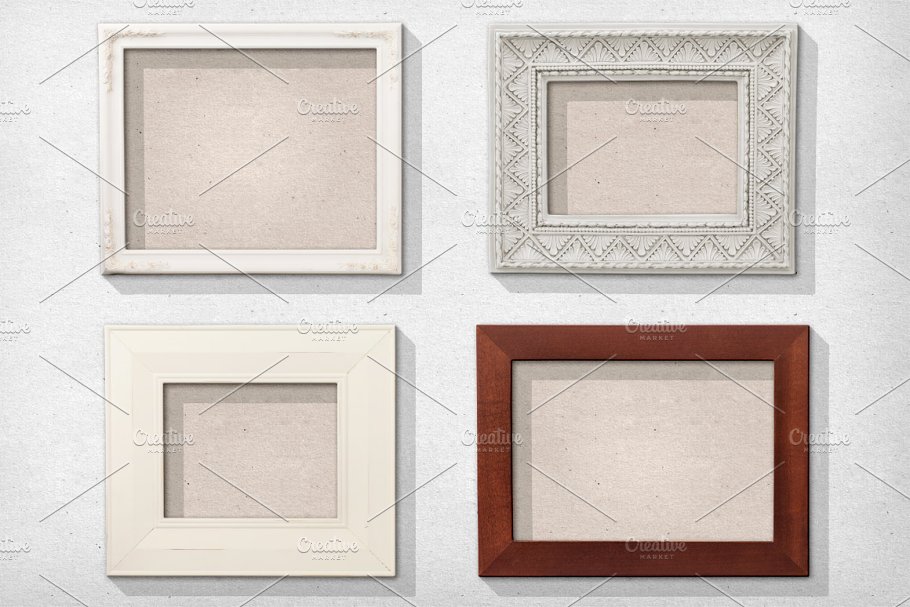 经典画框相框样机PSD模板 Isolated Picture Frames 2插图(1)
