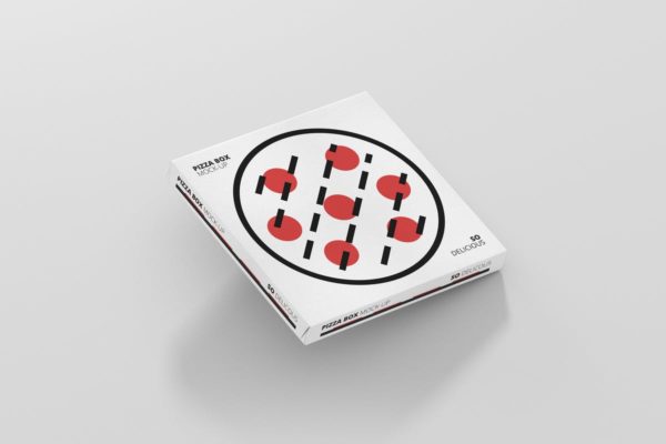 披萨配送外带包装设计样机模板 Pizza Box Mock-Up – Supermarket Edition