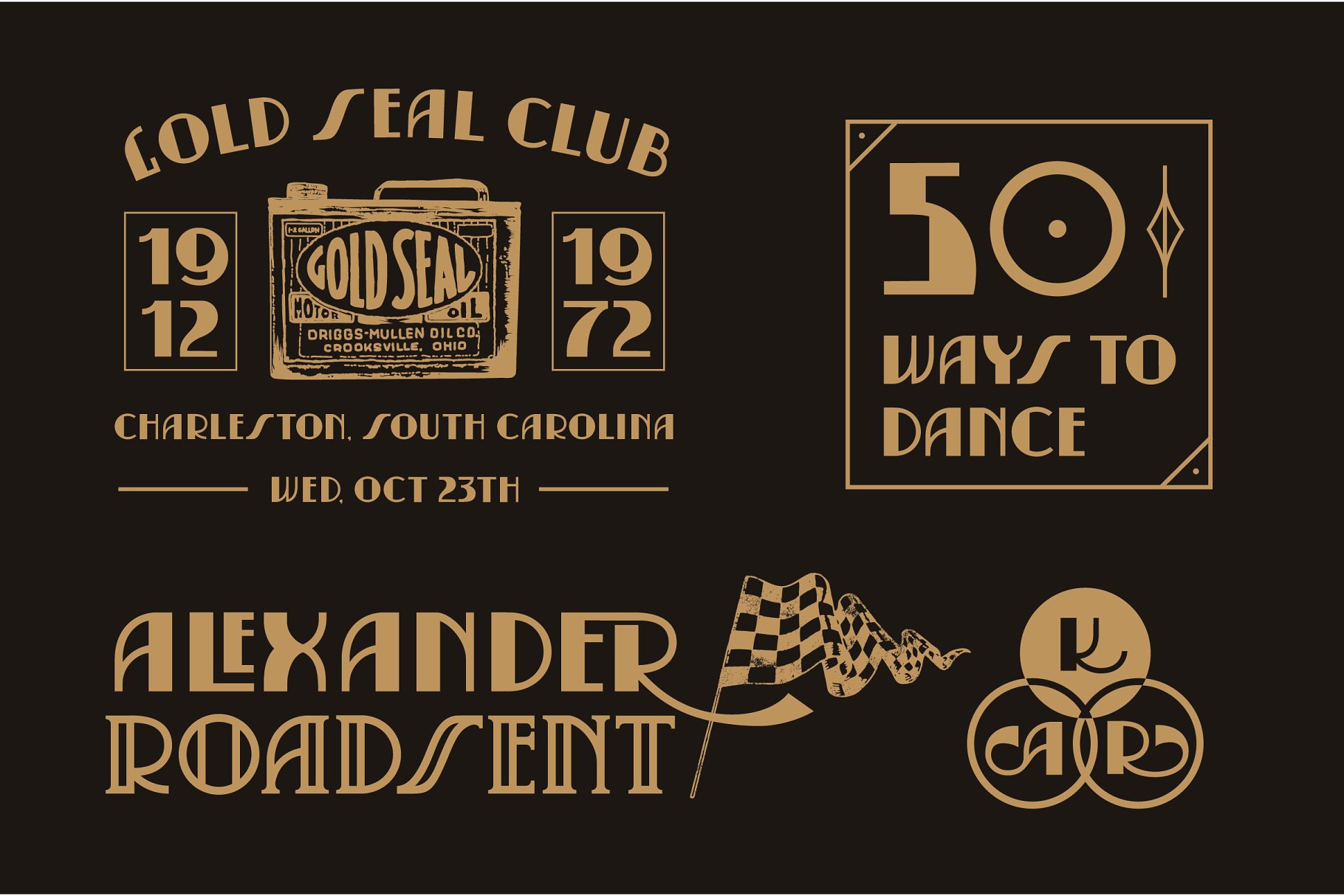 20世纪20年代装饰艺术英文字体&纹理 Serendior | Font & Seamless Patterns插图(12)