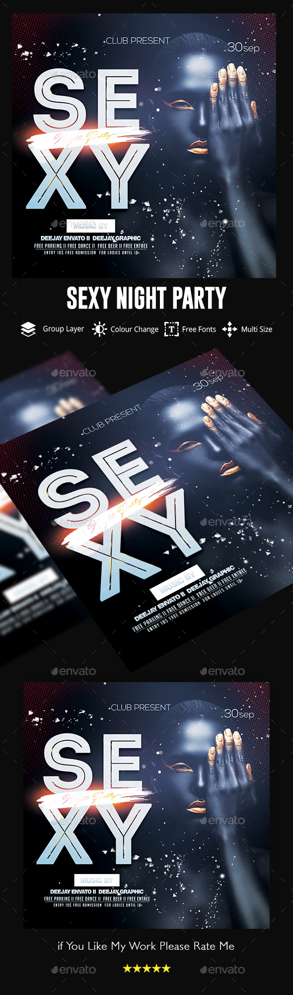 艺术氛围的夜店DJ宣传海报模板 Guest DJ / Artist Flyer [psd]插图