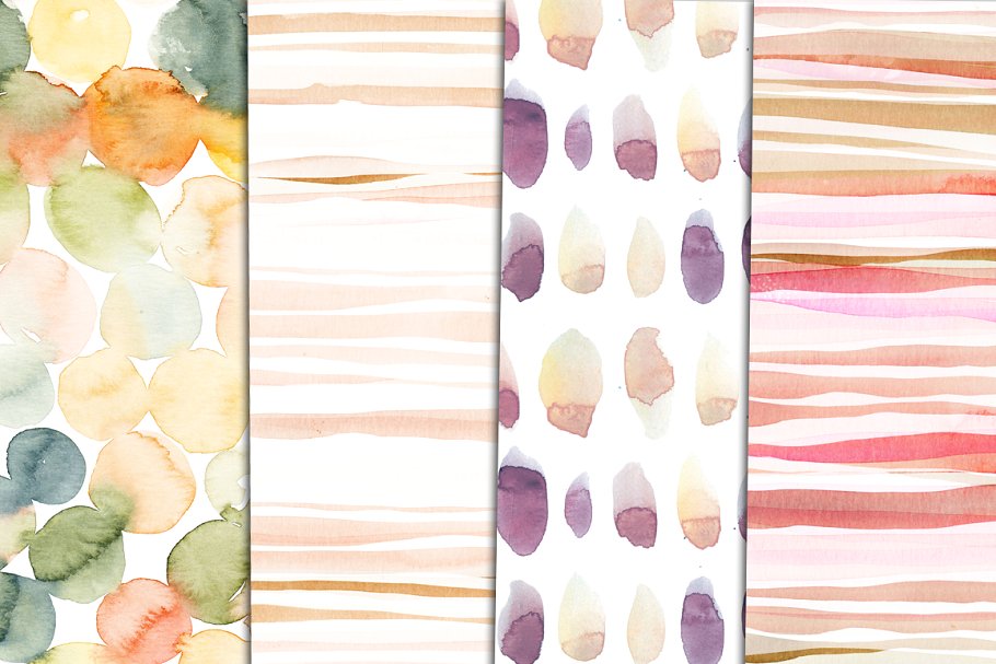 水彩纸张&条纹 Watercolor paper, stripes插图(2)