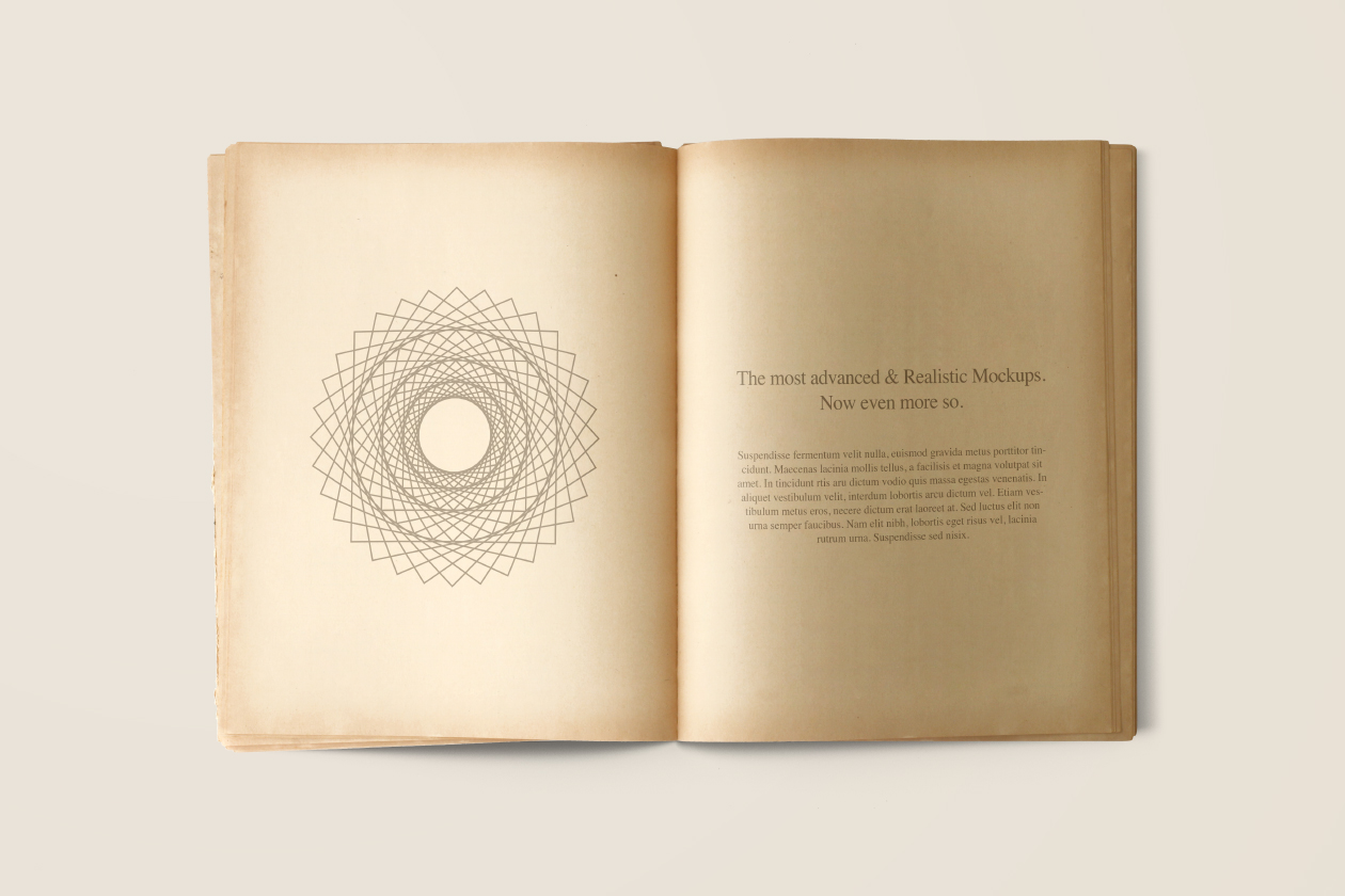 复古图书内页版式设计样机模板 Old Vintage Book Mockup插图(5)