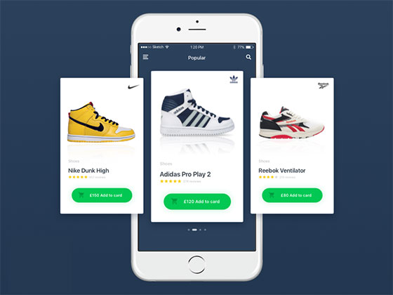 简约运动鞋卡片素材之家精选sketch素材