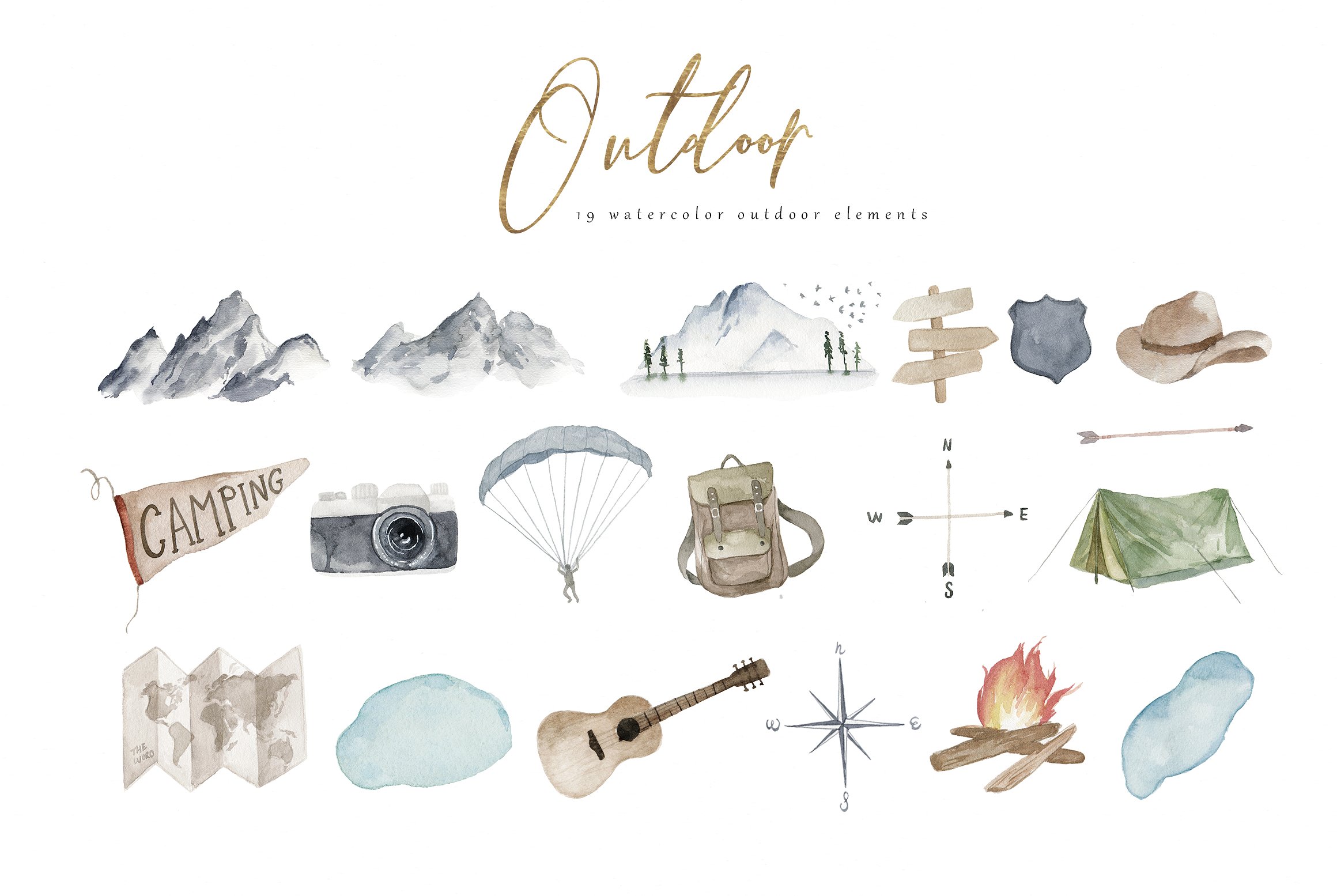 水彩手绘简易地图插画素材 Map Creator插图(3)