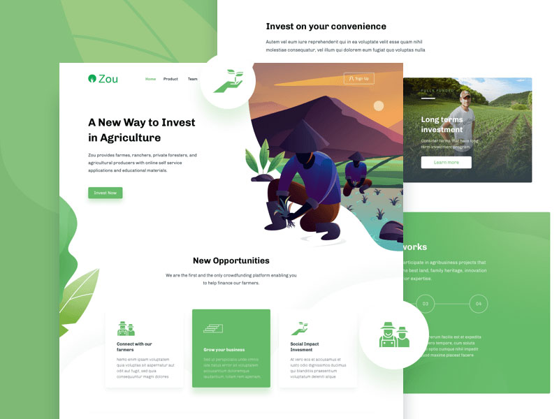 Zou 着陆页模版素材之家精选sketch素材