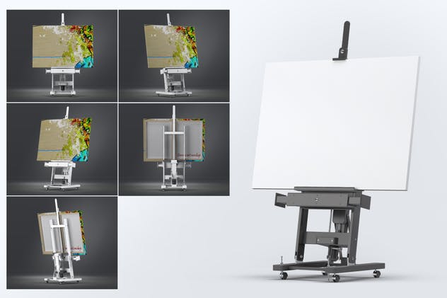 油画艺术创作样机模板 Canvas Art on Easel Mock-Up插图(3)