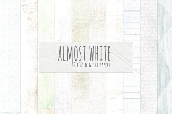 浅白色的纸质纹理背景素材 Almost White Digital Paper