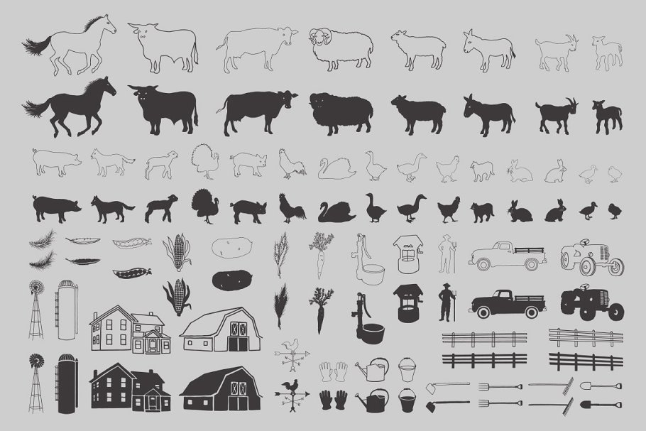 农场复古设计元素包v1 Farm to Table Vector Pack Volume 1插图(4)