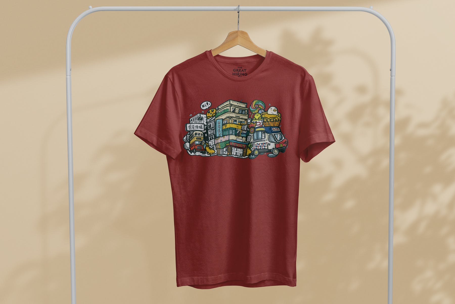 简易晾衣架T恤设计效果图样机素材库精选 T-Shirt Mock-Up on Hanger插图(2)