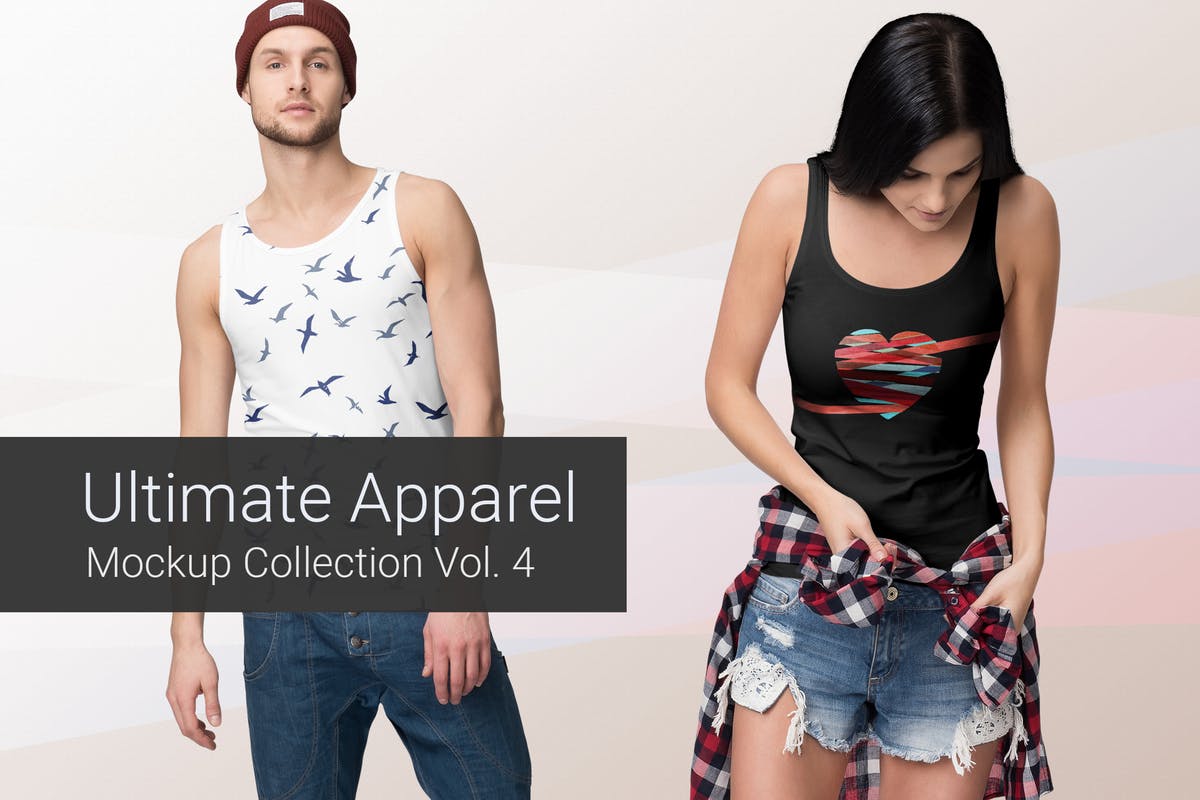 时尚潮流背心T恤服装样机Vol.4 Ultimate Apparel Mockup Vol. 4插图