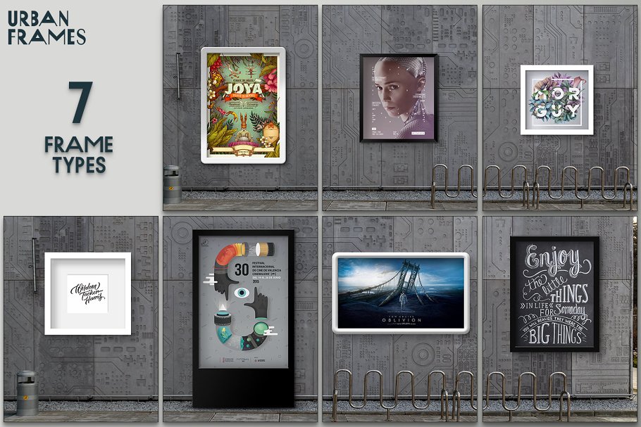 城市海报艺术品广告样机模板合集 Urban Frames插图(1)