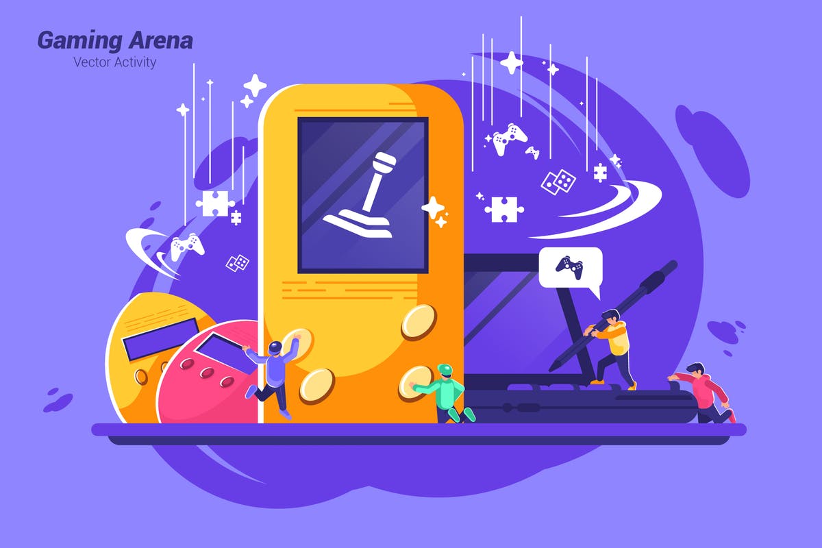 游戏竞技场概念矢量插画 Gaming Arena – Vector Illustration插图