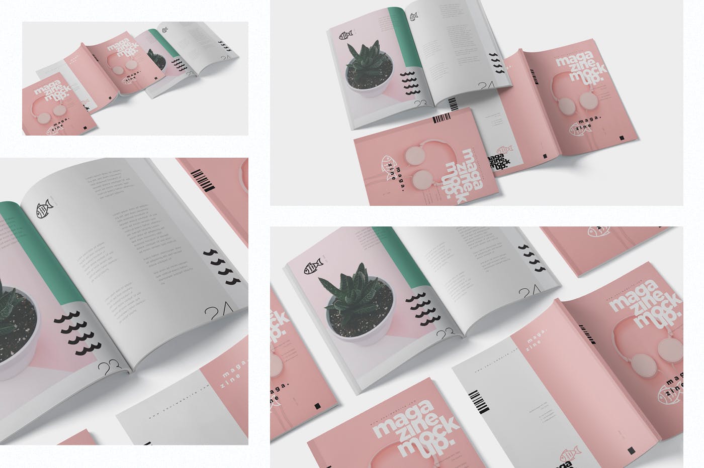 美国信纸尺寸规格杂志封面&内页排版设计效果图样机 Magazine Mockup – US Letter 8.5×11 Inch Size插图(1)