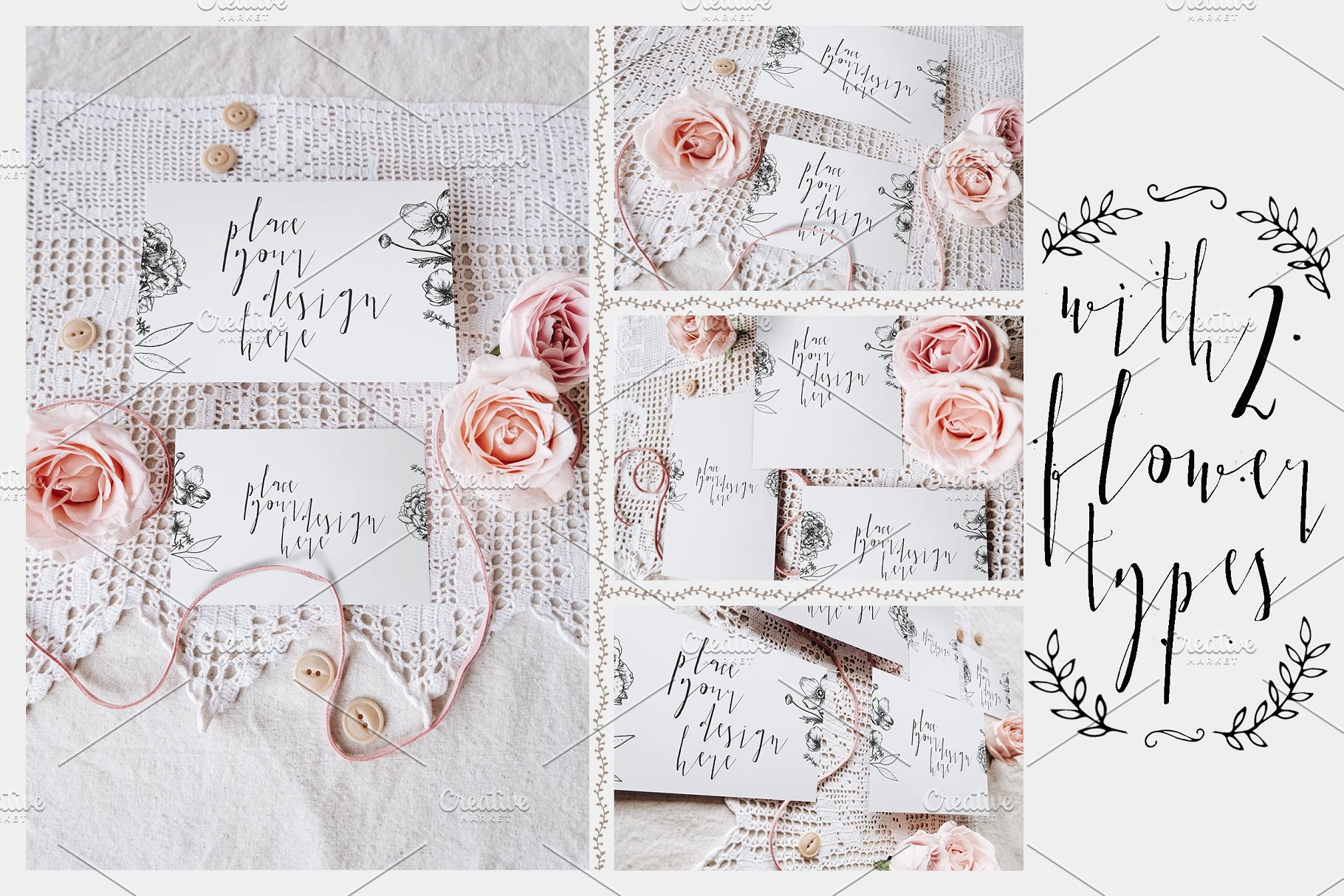 特色文艺范邀请卡样机 Sweet & Rustic Invitation Mockup插图(6)