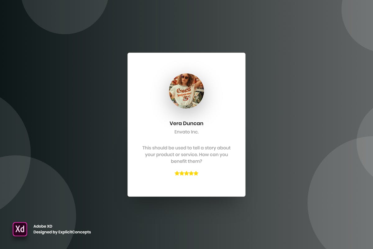 创意网站评价展示窗口设计模板Vol.2 Testimonial Vol 02 – Adobe XD插图