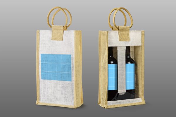 便携式洋酒葡萄酒礼品袋设计图素材库精选 Wine_Bag_Gift-Mockup