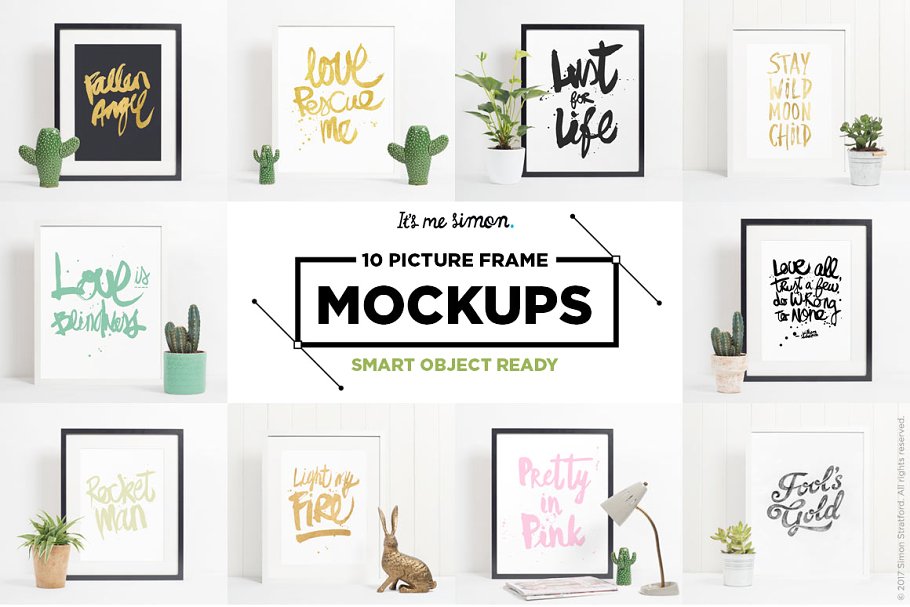 10款不同相框照片展示样机模板合集 10 picture frame mockups photoshop插图