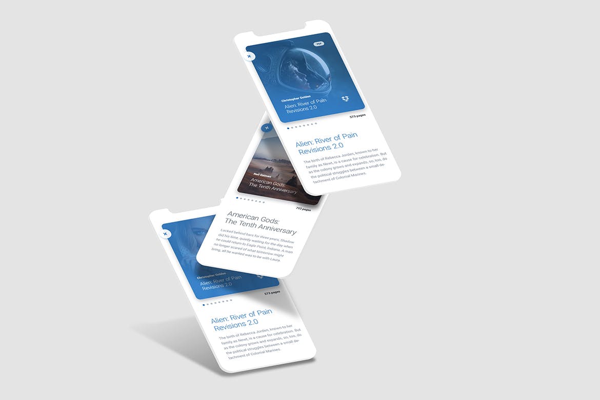 iPhone X等距网格APP设计图预览素材库精选样机 Iphone X Mock Up插图(4)