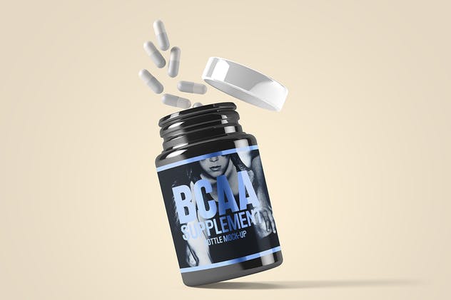 营养品/药物瓶外观设计样机模板 Supplement / Medicine Bottle Mock-Up插图(4)