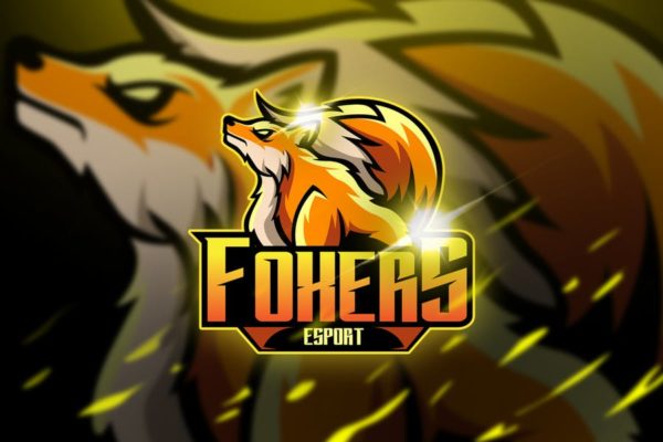 狐狸电子竞技吉祥物队徽Logo标志设计模板 Foxer – Mascot &amp; Logo Esport