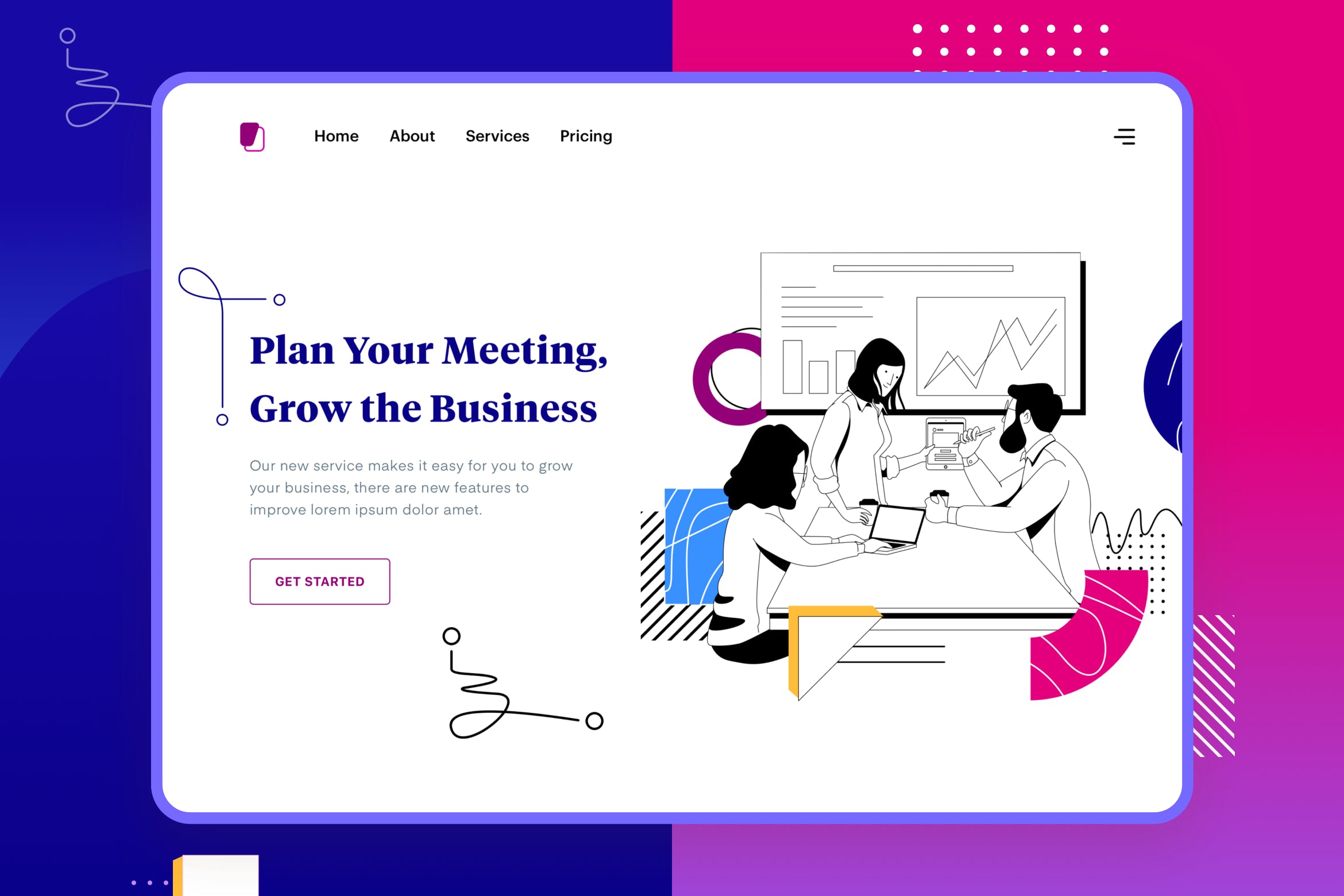 团队协作主题网站设计矢量插画设计素材 Liner – Teamwork插图