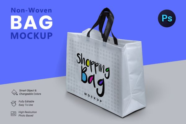 无纺布购物袋外观设计图素材库精选 Non Woven Bag Mockup