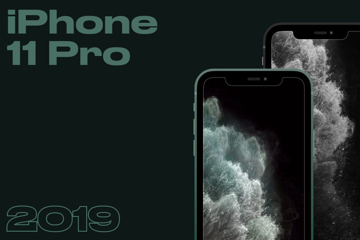 简易设计风格iPhone 11 Pro手机样机 iphone 11 pro mockup插图