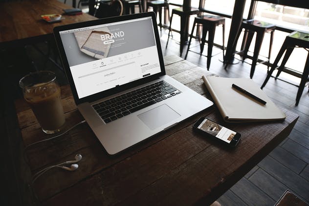 笔记本电脑Macbook设备样机模板 Laptop Macbook Display Mock-Up插图(8)