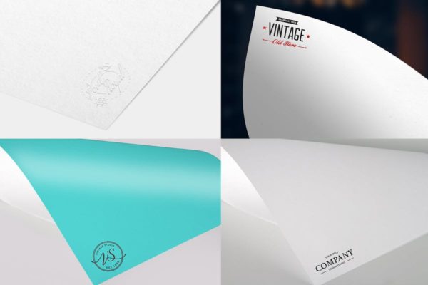 纸张印刷品Logo标志样机模板v1 Paper Logo Mock Up Pack vol 01