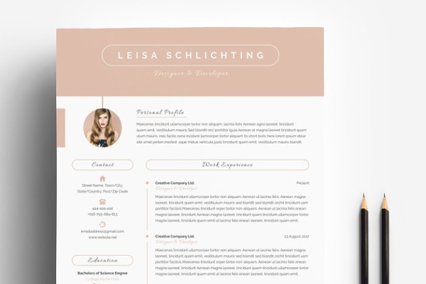 现代简洁的求职简历模板 Modern Resume/CV 3-Pages