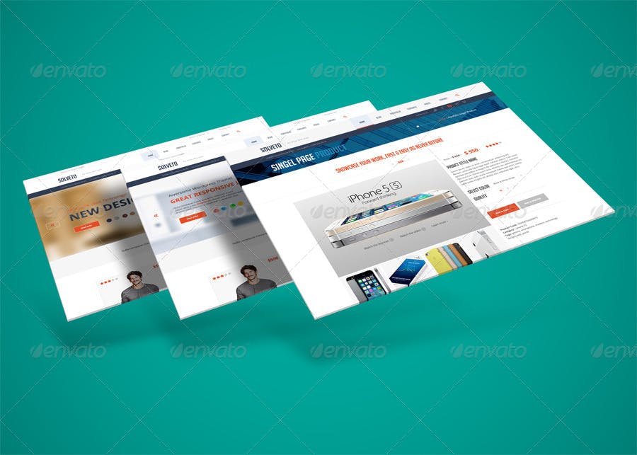 网站界面设计截图3D预览样机模板v3 3D Web Presentation Mockup (V3)插图(2)