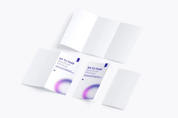 A4大小三折页企业宣传传单设计效果图样机模板05 A4 Trifold Brochure Mockup 05