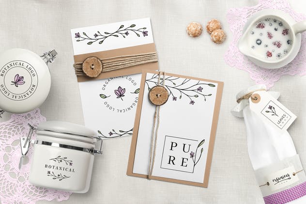 自然＆花卉主题天然有机植物相关品牌Logo设计模板 Nature & Floral Logos + BONUS插图(2)