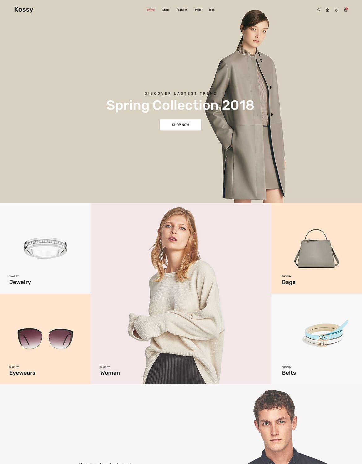 极简设计风格网上商城平台设计PSD模板 Kossy | Minimalist eCommerce PSD Template插图(3)
