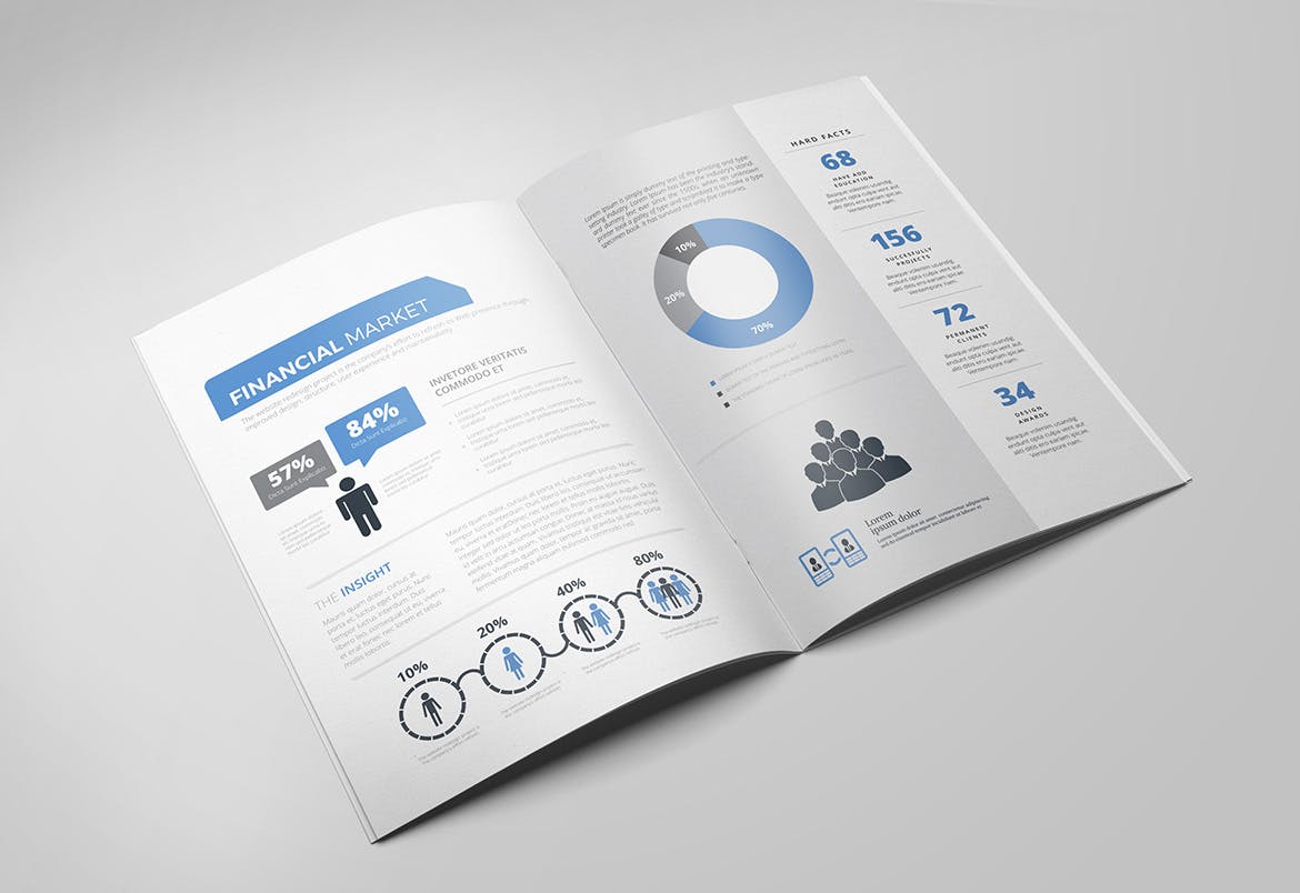 时尚简洁公司简介企业形象手册画册楼书杂志设计模板(indd)插图(3)