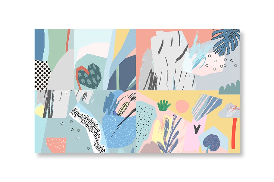 抽象印象派水彩插画素材 CUT out graphic pack.插图(8)