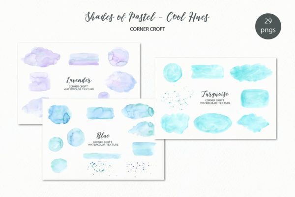 柔和色调水彩背景纹理素材 Shades of Pastel Cool Watercolor Texture