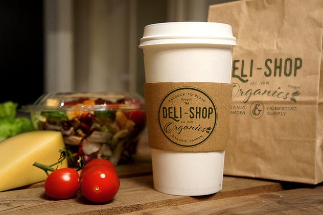 沙拉&咖啡食品品牌Logo设计展示样机 Food Coffee Mockup插图(2)