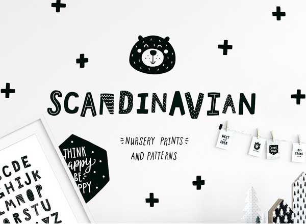 可爱的黑白动物手绘无缝背景元素下载[png,eps]