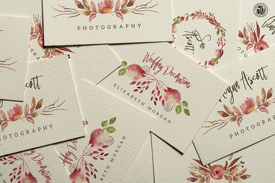 彩虹花花卉手工剪贴画  Rainbow Flowers插图(1)