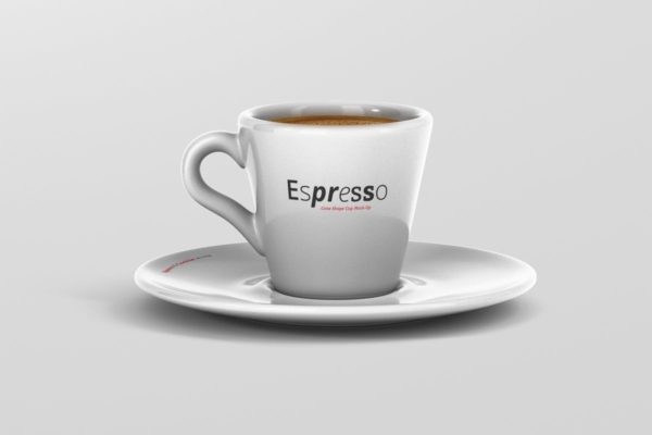 逼真咖啡杯马克杯样机模板 Espresso Cup Mockup – Cone Shape