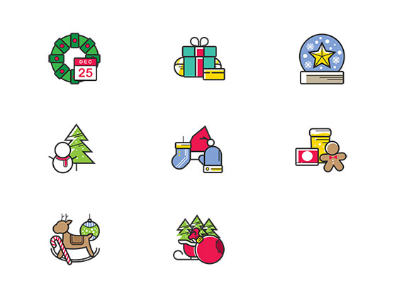 Christmas Color Icons素材之家精选sketch素材