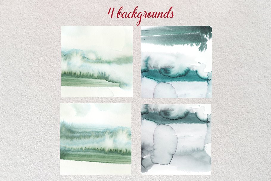 北欧斯堪的纳维亚设计风格红色水彩花卉插画 Boho Scandi Red Flowers PNG插图(4)