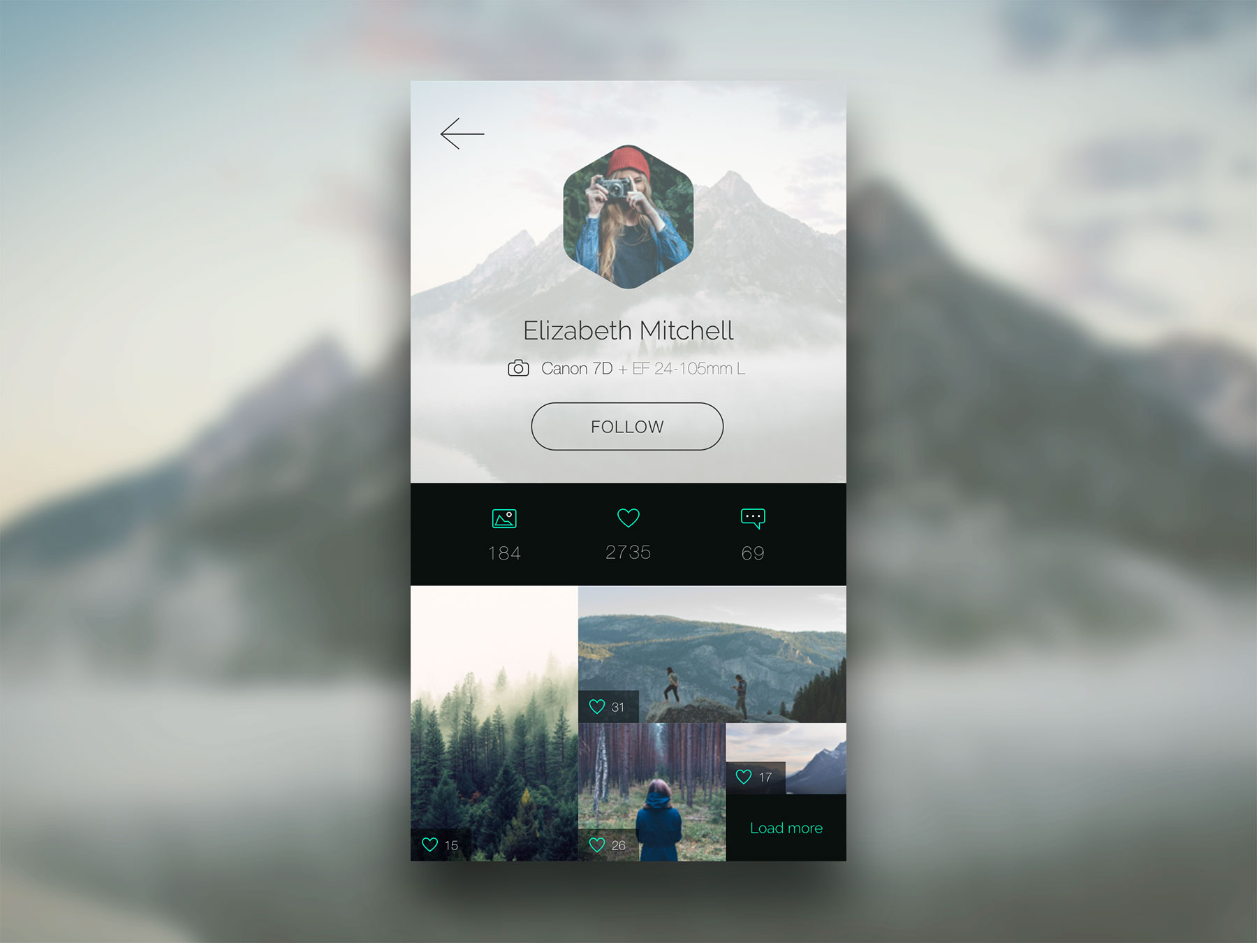 Photo APP Profile Page