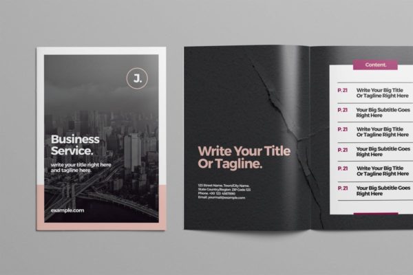 懒人设计师必备企业画册设计INDD模板 Business Brochure Template