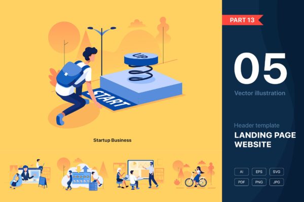 商业科技技术矢量插画设计素材包v13 [Part 13] Business Technology Illustration Set