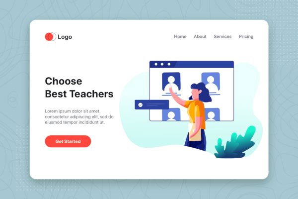 网络课堂矢量素材库精选概念插画设计素材v2 Online E-learning Illustration concept